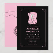 Zwart Roze tarot verjaardag Kaart (Voorkant / Achterkant)