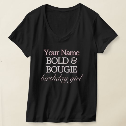 Zwart Roze Tiffany Theme Bold Bougie Verjaardag Me T-shirt (Laagn)