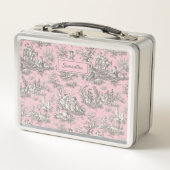  zwart roze Toile de Jouy bedrukt (Voorkant)