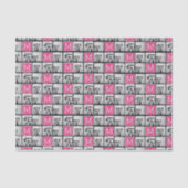 Zwart-roze Trendy fotocollage met monogram Tissuepapier (Voorkant)