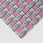 Zwart-roze Trendy fotocollage met monogram Tissuepapier (Detail)