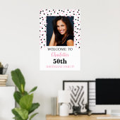 Zwart Roze Verjaardagsfeestje Custom 20x30 Foto Poster (Thuiskantoor)