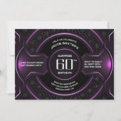 Zwart Roze Verrassing 60e Verjaardagsfeestje Kaart (Voorkant)