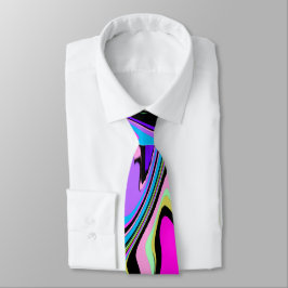 Zwart roze Violet Abstract Stropdas