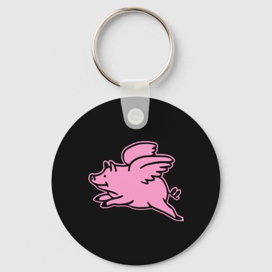 Zwart roze vliegende pik sleutelhanger (Voorkant)