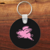 Zwart roze vliegende pik sleutelhanger (Voorkant)