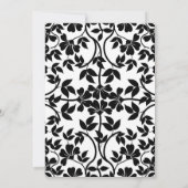 Zwart & Roze Vlinder Bloem Bruidsdouche Kaart (Achterkant)