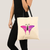  zwart-roze vlindertas tote bag (Voorkant (product))