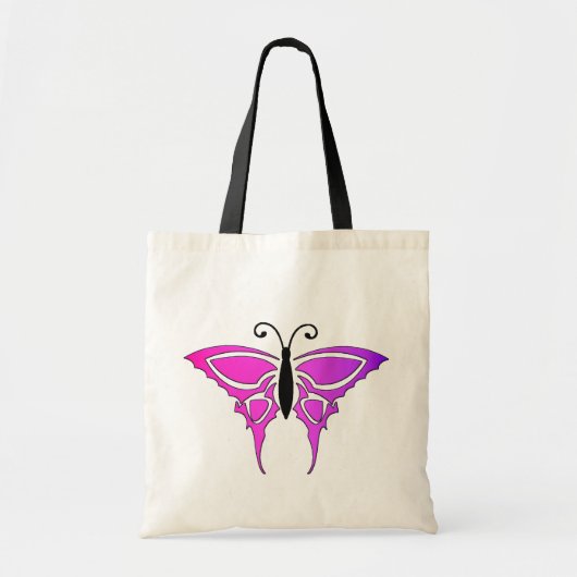  zwart-roze vlindertas tote bag (Voorkant)