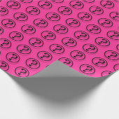 Zwart roze vraagteken cadeaupapier (Hoek)