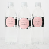  zwart roze Vrijgezellenfeest Waterfles Etiket (Flessen)