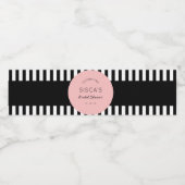  zwart roze Vrijgezellenfeest Waterfles Etiket (Enkel label)