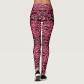 Zwart Roze Wavy Gestreepte Leggings met Aangepaste (Achterkant)