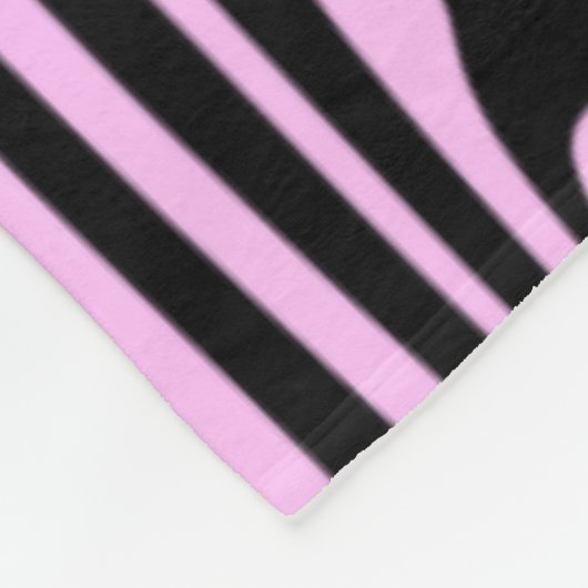 Zwart Roze Wavy Stripe Fleece Deken (Hoek)