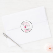 Zwart Roze & Wit Baby shower Paraplu Sticker (Envelop)
