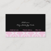 Zwart roze wit damast interieurs visitekaartjes (Achterkant)