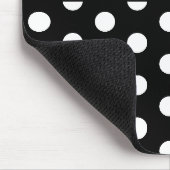 Zwart Roze Wit Polka Dots Monogram Script Muismat (Hoek)