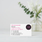 Zwart Roze Wit  Visitekaartje (Staand voorkant)