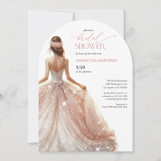 Zwart Roze Witte Glam Gown Vrijgezellenfeest Uitno Kaart (Voorkant)