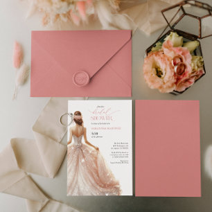 Zwart Roze Witte Glam Gown Vrijgezellenfeest Uitno Kaart