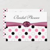 Zwart, roze, witte poka punts Vrijgezellenfeest Kaart (Voorkant / Achterkant)