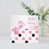 Zwart, roze, witte poka punts Vrijgezellenfeest Kaart (Staand voorkant)