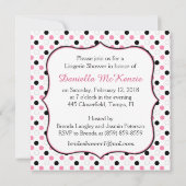 Zwart, roze, witte poka punts Vrijgezellenfeest Kaart (Achterkant)