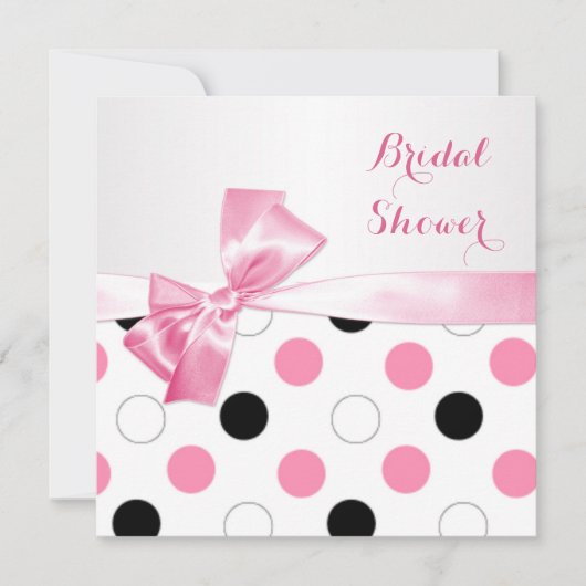 Zwart, roze, witte poka punts Vrijgezellenfeest Kaart (Voorkant)