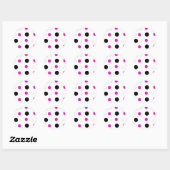 Zwart/Roze/Witte Polka Dots Stickers (Vel)