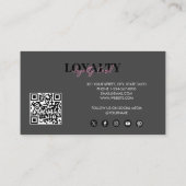 Zwart & Roze Zakelijke Logo QR Code Loyaliteit Visitekaartje (Achterkant)