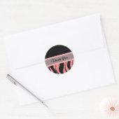 Zwart-roze zebra Afdrukken Hartelijk dank Ronde Sticker (Envelop)