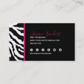 Zwart-roze zebra Afdrukken QR CODE-Visitekaartje Visitekaartje (Voorkant)
