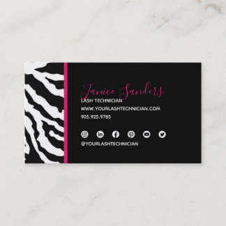 Zwart-roze zebra Afdrukken QR CODE-Visitekaartje Visitekaartje