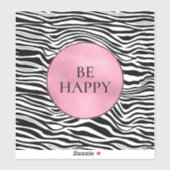 Zwart-roze Zebra afdrukken Sticker (Vel)
