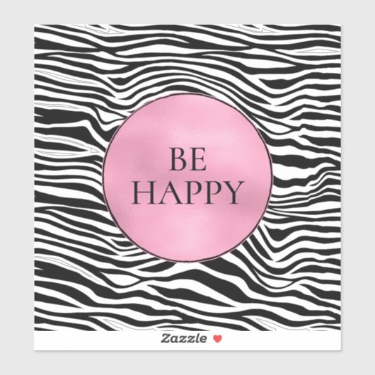 Zwart-roze Zebra afdrukken Sticker (Vel)