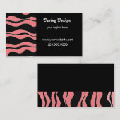 Zwart-roze Zebra afdrukken Visitekaartje (Voorkant / Achterkant)