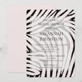 Zwart Roze Zebra Vrijgezellenfeest Kaart (Voorkant / Achterkant)