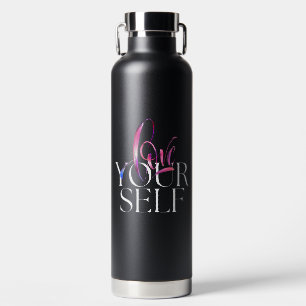 Zwart Roze Zelfliefde Motivatie Waterfles