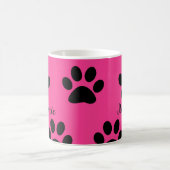 Zwart roze zwart-wit monogram afdrukken koffiemok (Center)