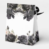 Zwart Rozen  Bloemen Gotische Bruiloft Bedankdoosjes (Achterkant)