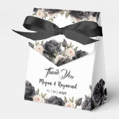 Zwart Rozen  Bloemen Gotische Bruiloft Bedankdoosjes (Voorkant Zijde)