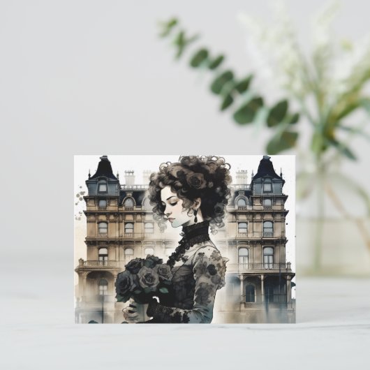 Zwart Rozen Briefkaart (Staand voorkant)