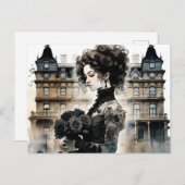 Zwart Rozen Briefkaart (Voorkant / Achterkant)