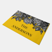 Zwart Rozen familienaam Goldenrod Sinaasappel Deurmat (Schuin)