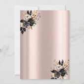 Zwart Rozen Glitter Roos Goud 80e Verjaardag Kaart (Achterkant)