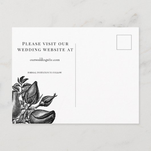 Zwart Rozen Goldenrod Sla de datum op STD Aankondigingskaart (Achterkant)