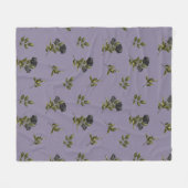 Zwart Rozen Patroon Gotisch Fleece Deken (Voorkant (Horizontaal))