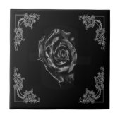  zwart rozen Tegel Tegeltje (Voorkant)