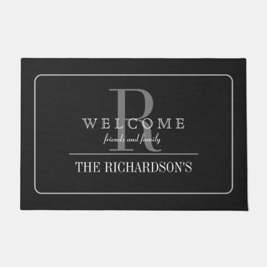  Zwart Rubber Ontwerp met Gepersonaliseerde Deurmat (Voorkant)