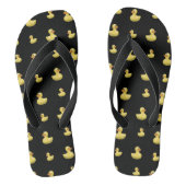 Zwart rubbereend patroon teenslippers (Voetbed)